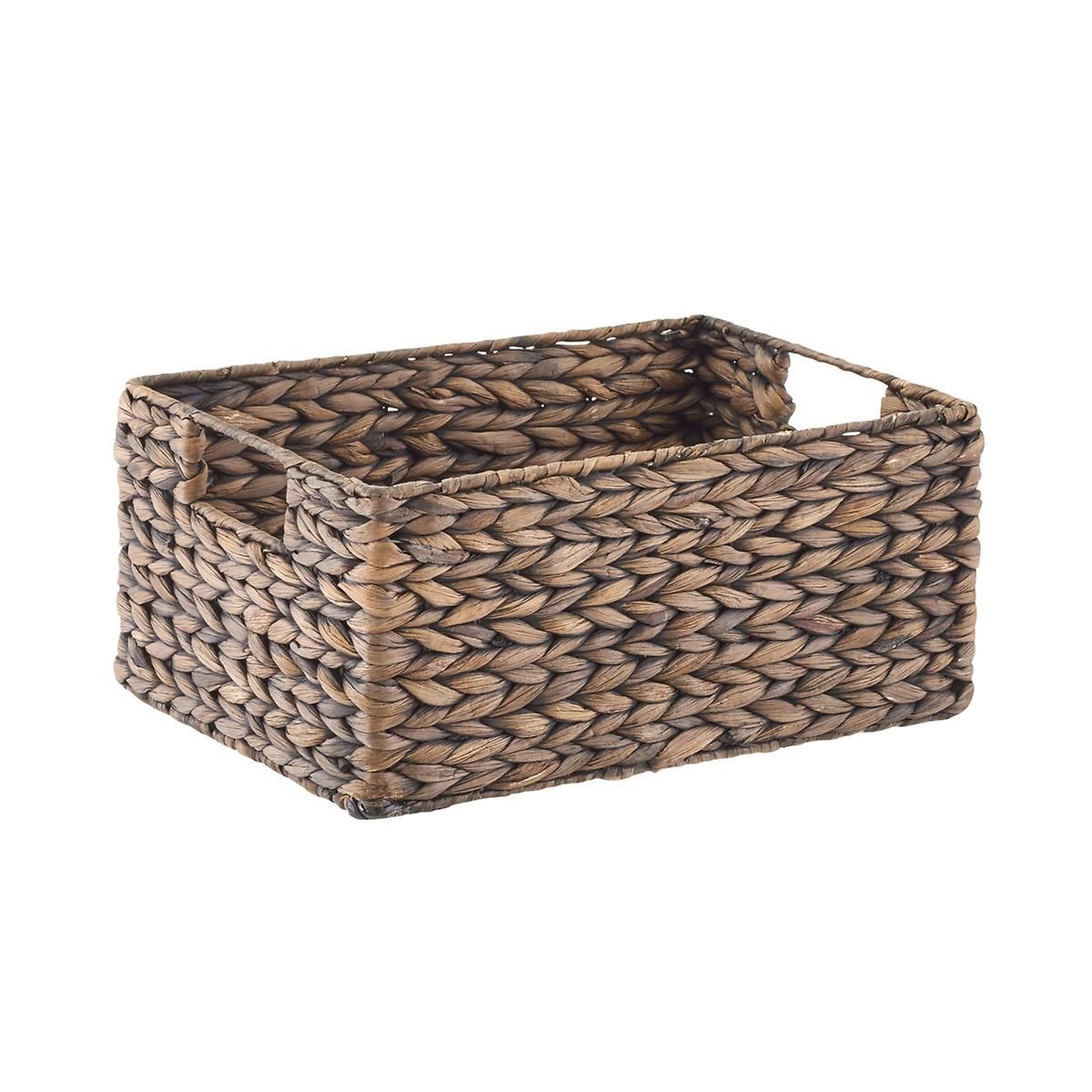Mocha Water Hyacinth Storage Bins with Handles | The Container Store