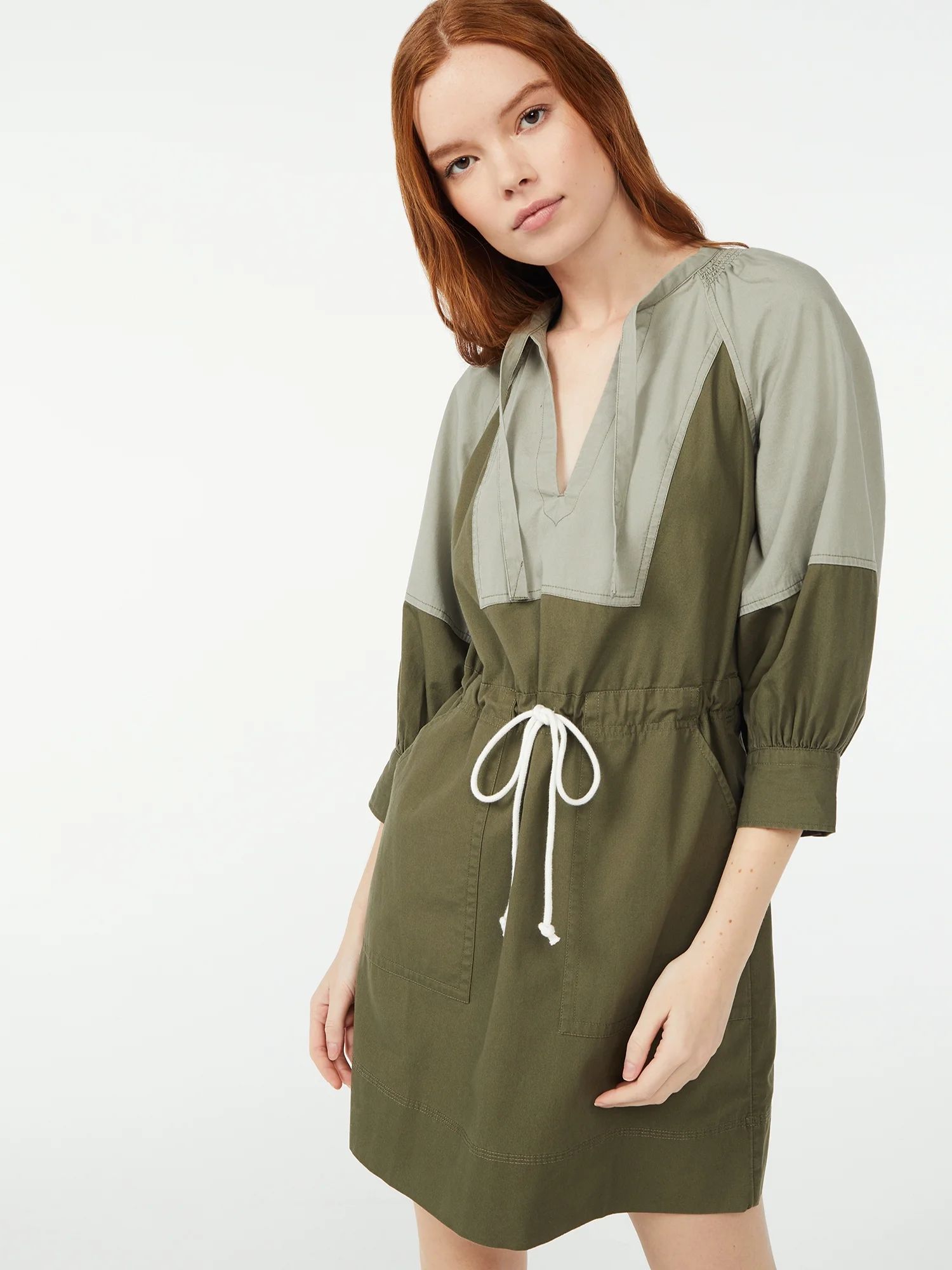 Free Assembly Women's Femme Utility Dress with ¾ Sleeves | Walmart (US)