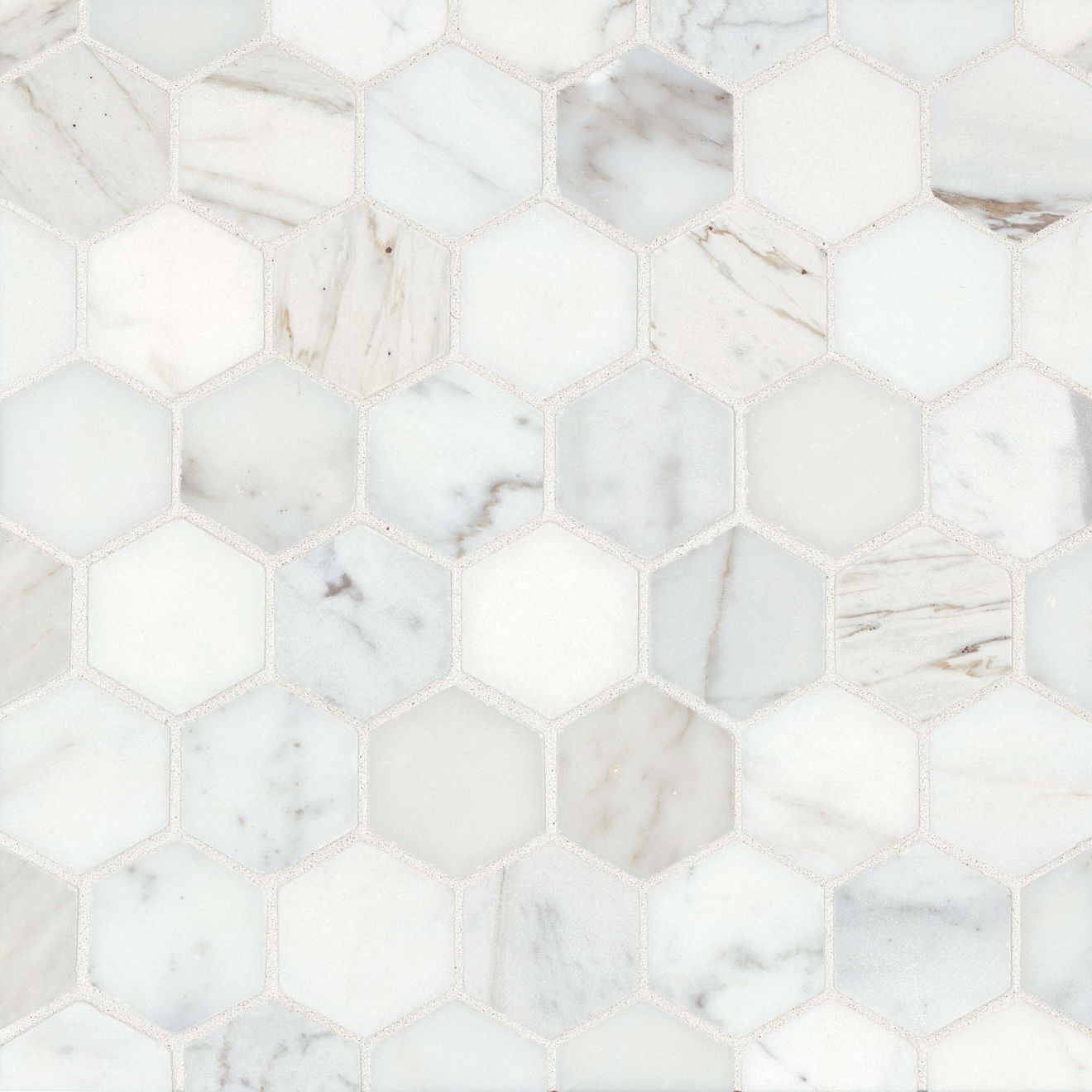 Calacatta 2" x 2" Floor & Wall Mosaic | Bedrosians Tile & Stone