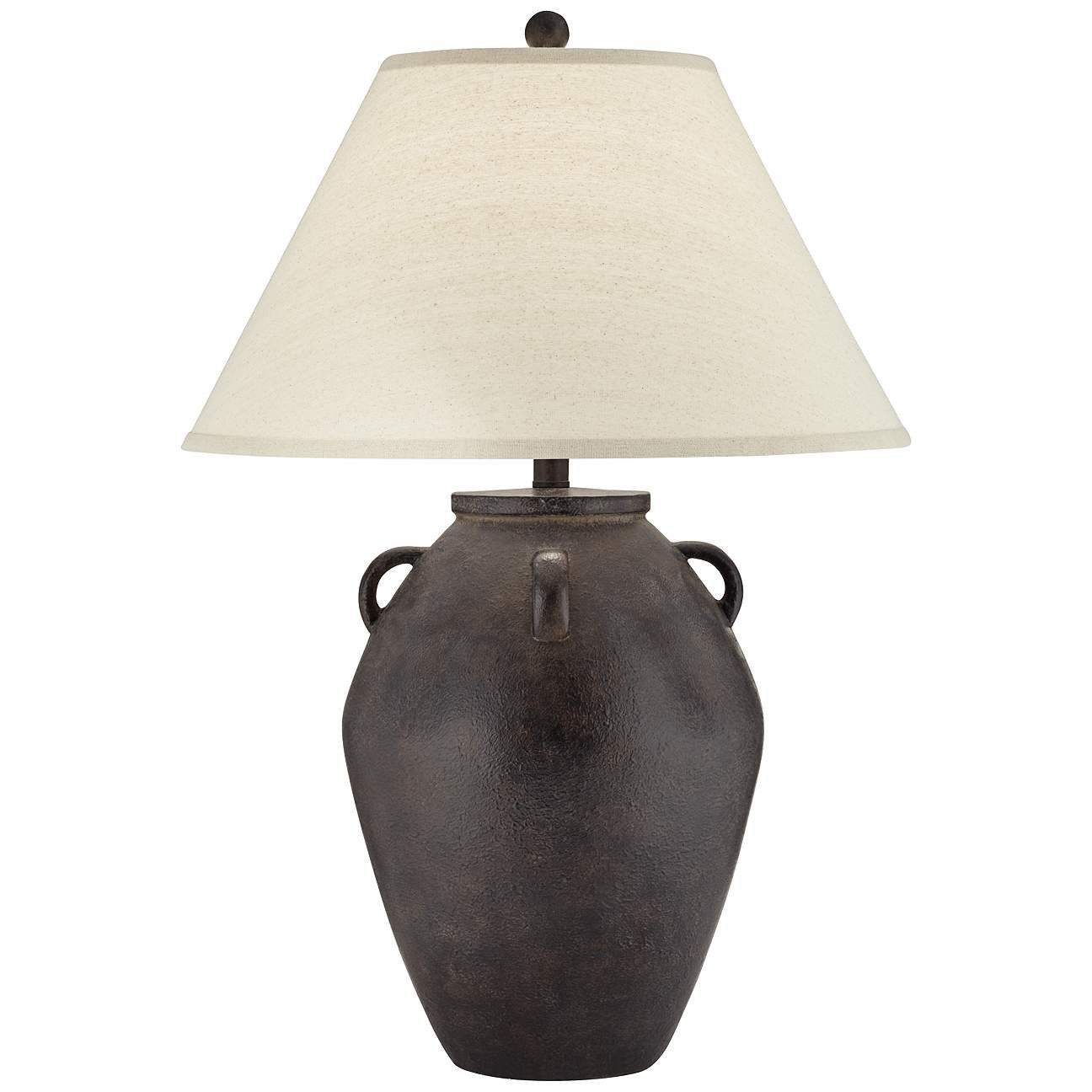Ria Black Terracotta Jug Table Lamp | www.lampsplus.com | Lamps Plus