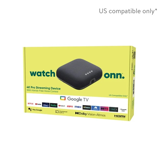 onn. Google TV 4K Pro Streaming Device (New, 2024), 4K UHD resolution, Dolby Vision & Dolby ATMOS... | Walmart (US)