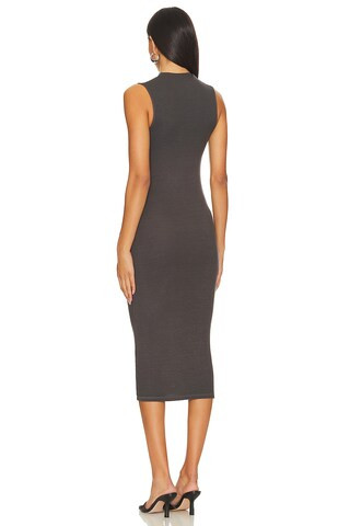 Silk Knit Sleeveless Twist Midi Dress in Dark Pewter | Revolve Clothing (Global)