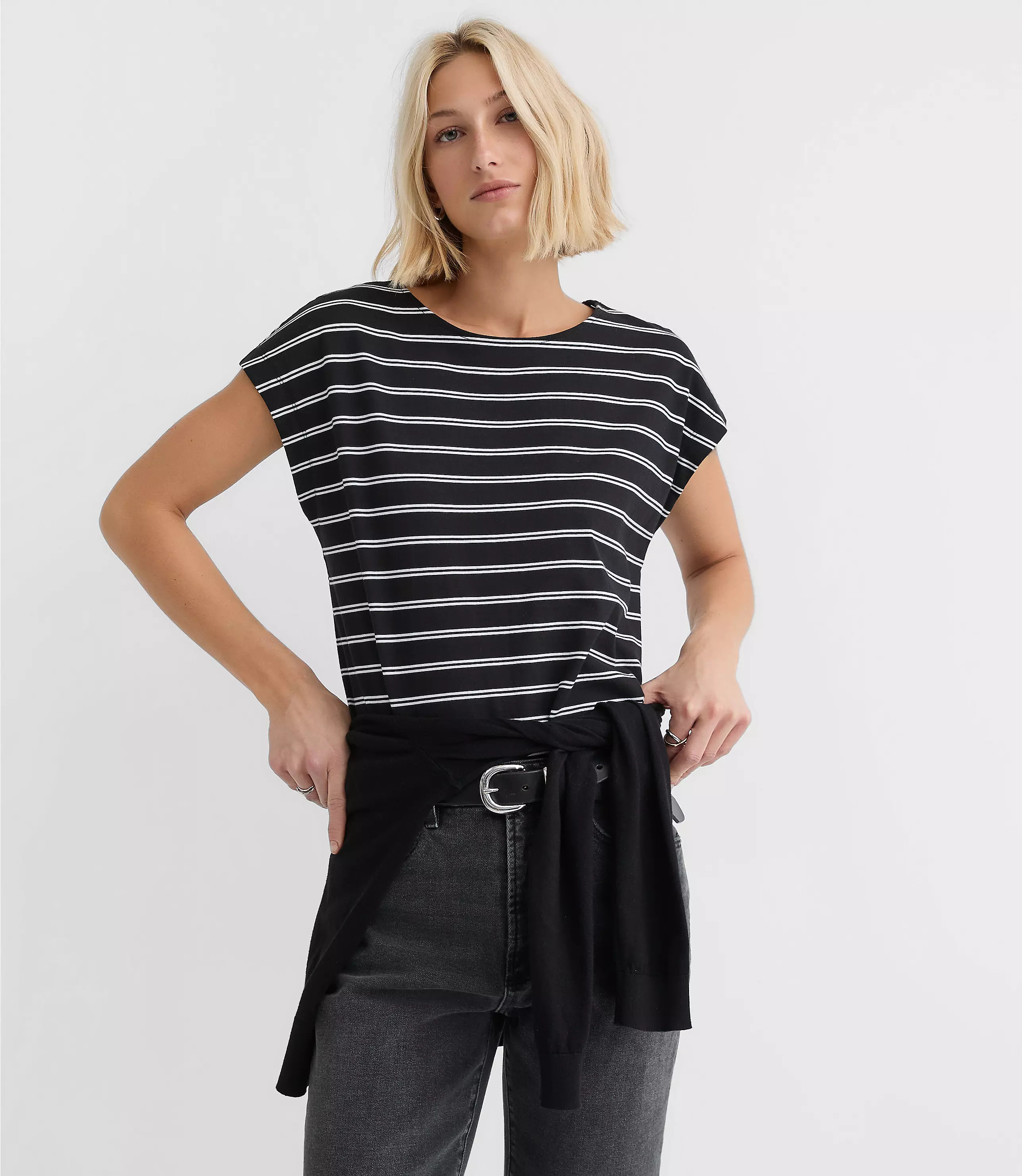 Striped Modern Wedge Tee | LOFT