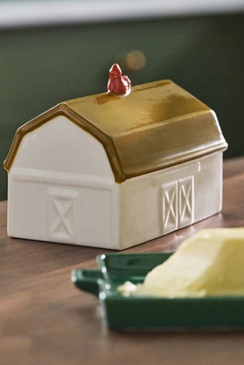 Stoneware Barn Butter Dish | Anthropologie (US)
