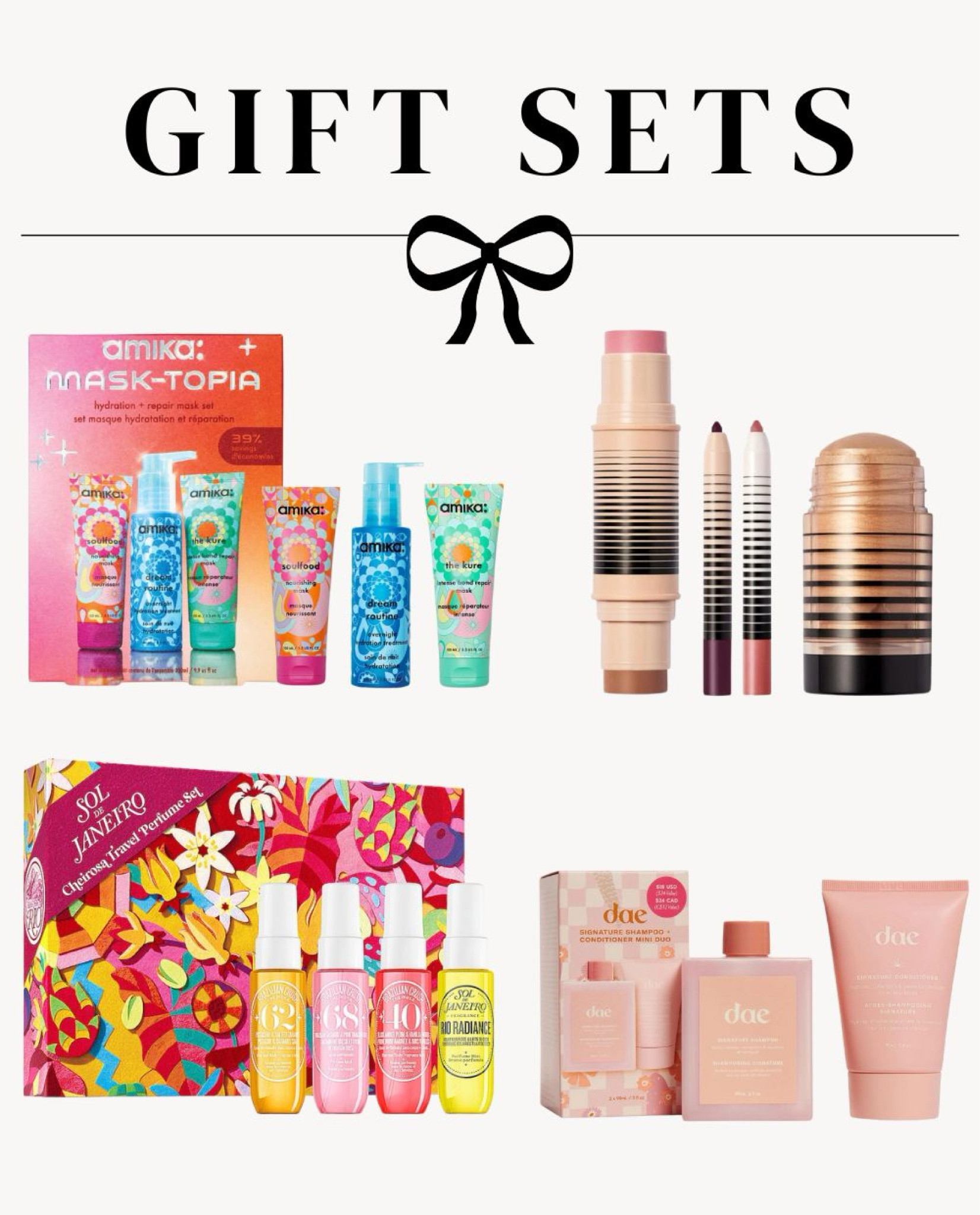 gift sets, value gift sets, beauty gifts, sephora gift sets, sephora gift guide, dibs beauty, dibs glow tour, amika hair products, best hair products, Dae beauty, dae hair products, sol de Janeiro mist, bum bum cream   

#LTKbeauty #LTKfindsunder50 #LTKGiftGuide