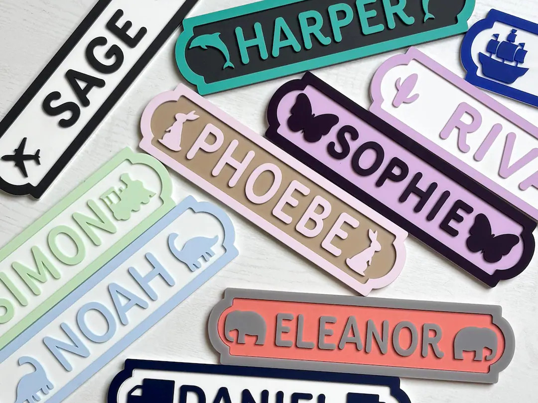 Custom Kids Name Signs for Bedrooms, Playroom Signs, Boys and Girls Door Signs, Personalized Baby... | Etsy (US)