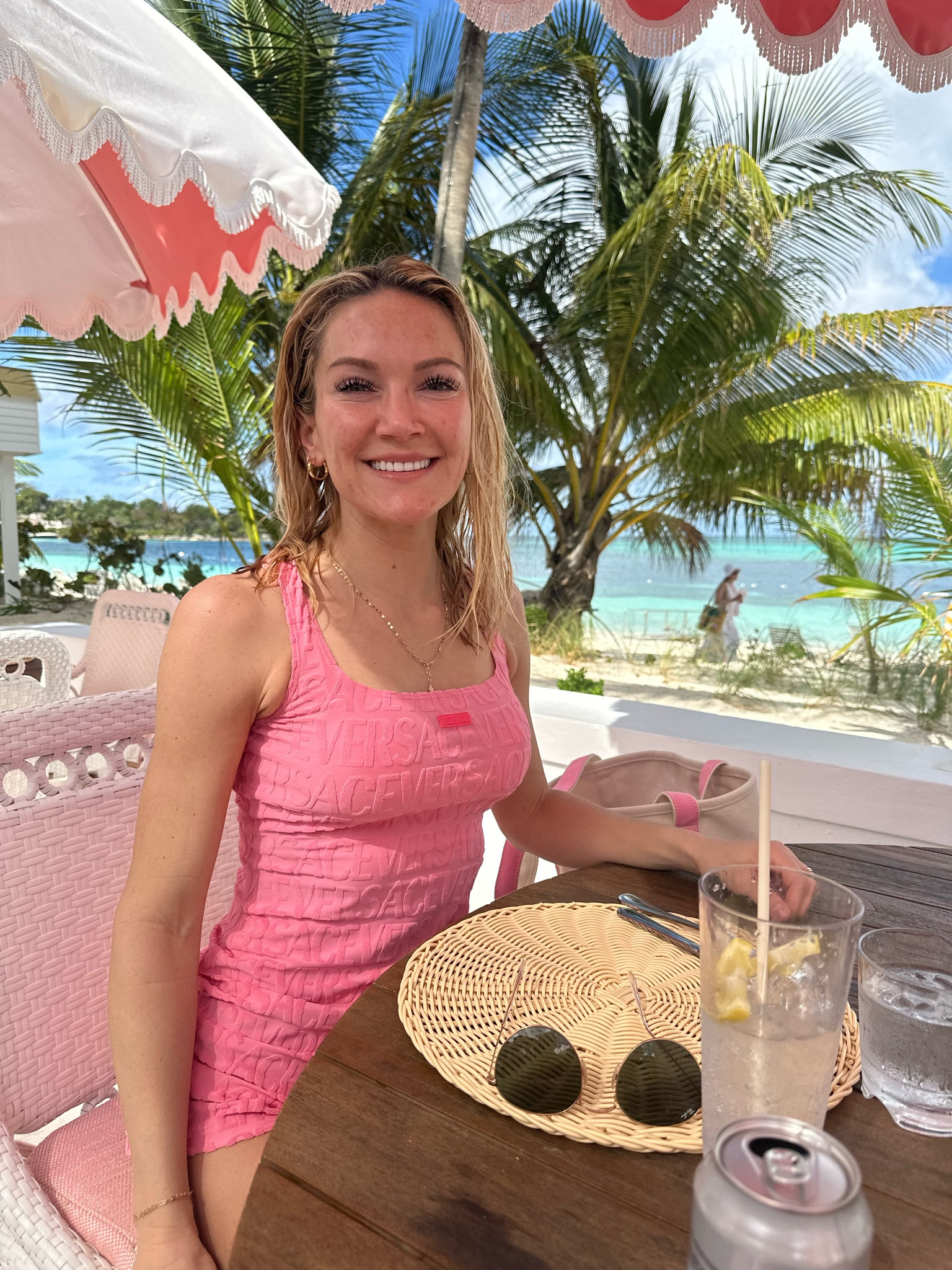 The perfect pink dress for the perfect pink Bahama beach club. #springbreak #pink #versace #beach @dualipa

#LTKtravel #LTKswim