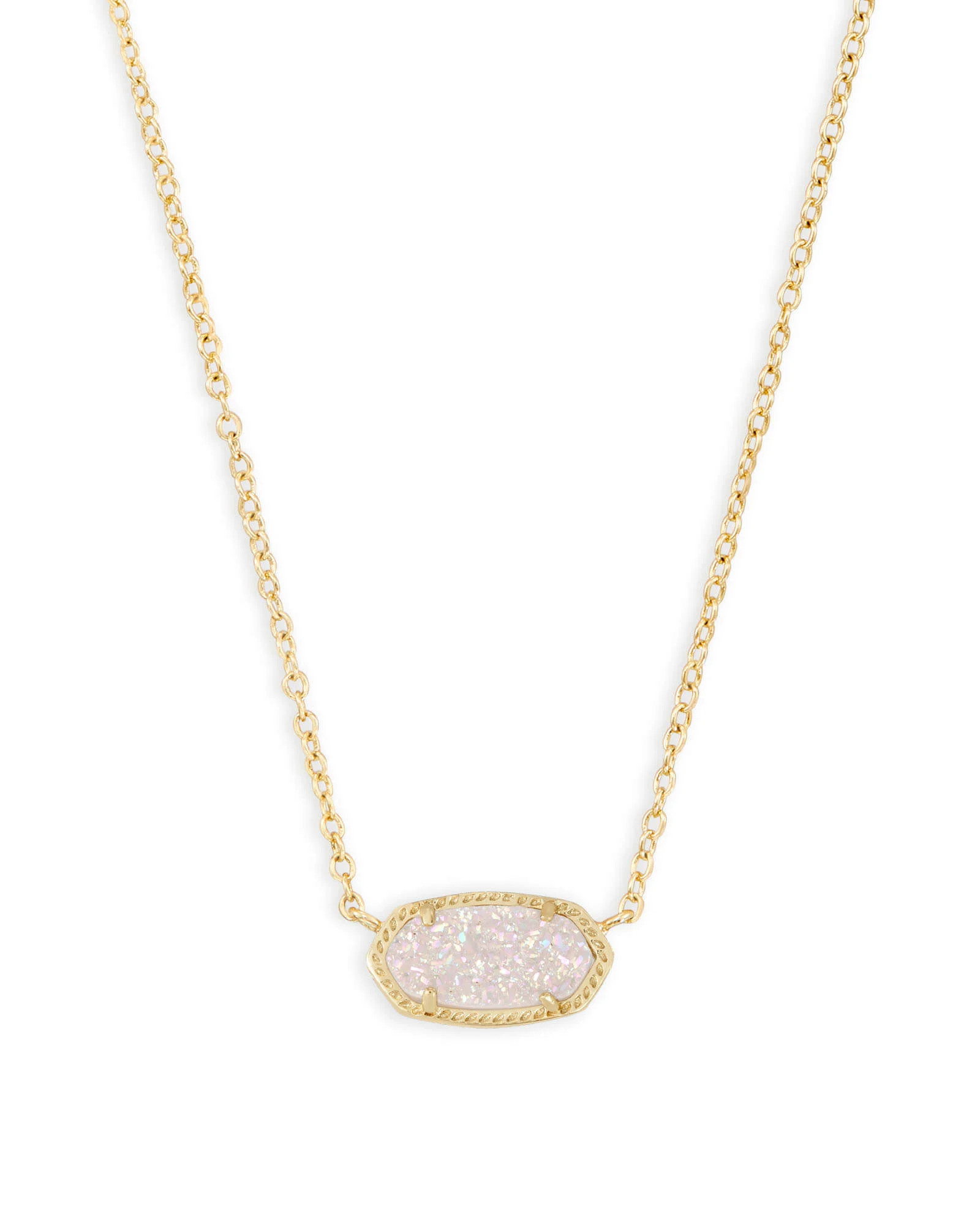 Elisa Gold Pendant Necklace in Iridescent Drusy | Kendra Scott