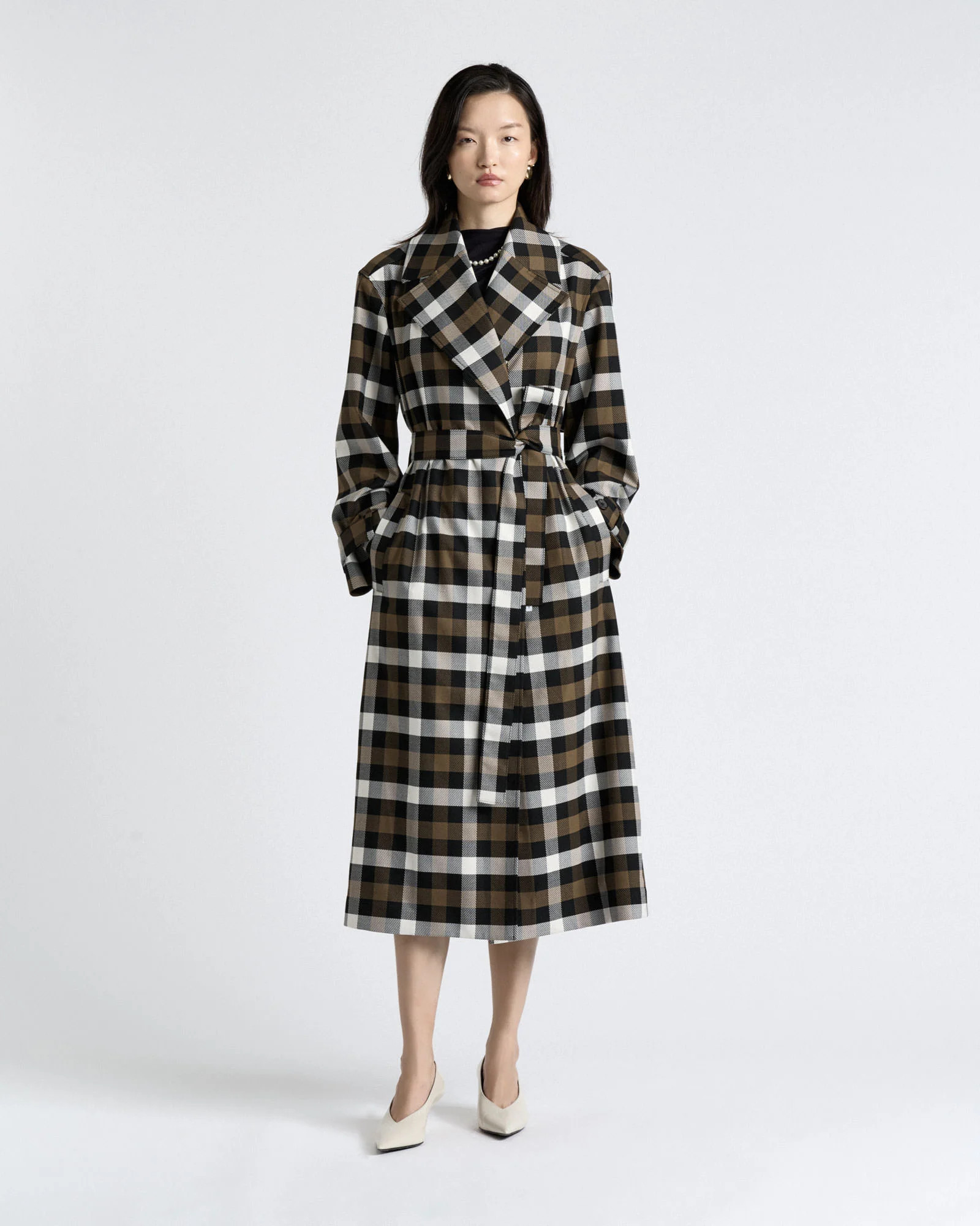 Olive Check Trench | Cue AU