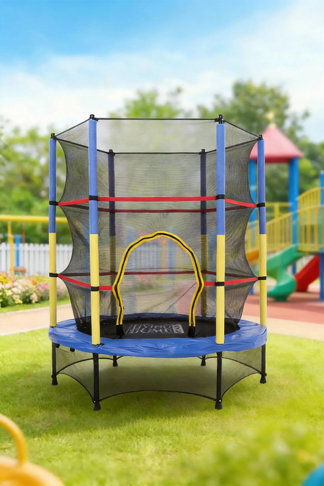 Sports Equipment | 4.5FT Kids Mini Trampoline with Safety Enclosure | Living and Home | Debenhams UK