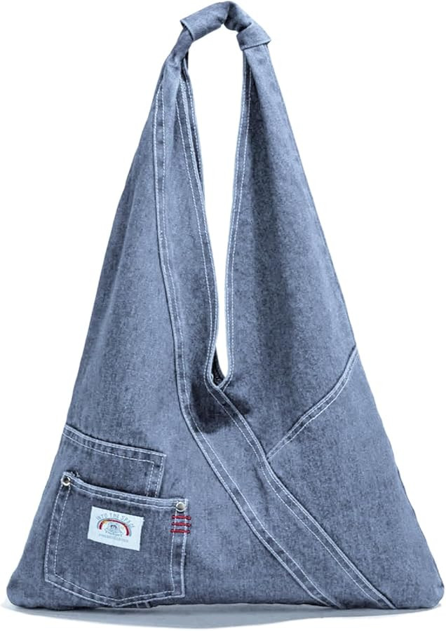 Denim Purses For Women Fashion Trendy Jean Purse Denim Purse Handbag Shoulder Bag Foldable Cute C... | Amazon (US)