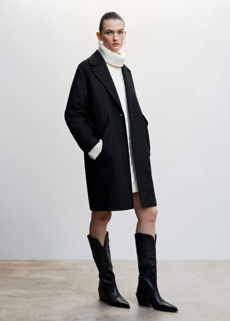 Straight-cut wool coat | MANGO (US)