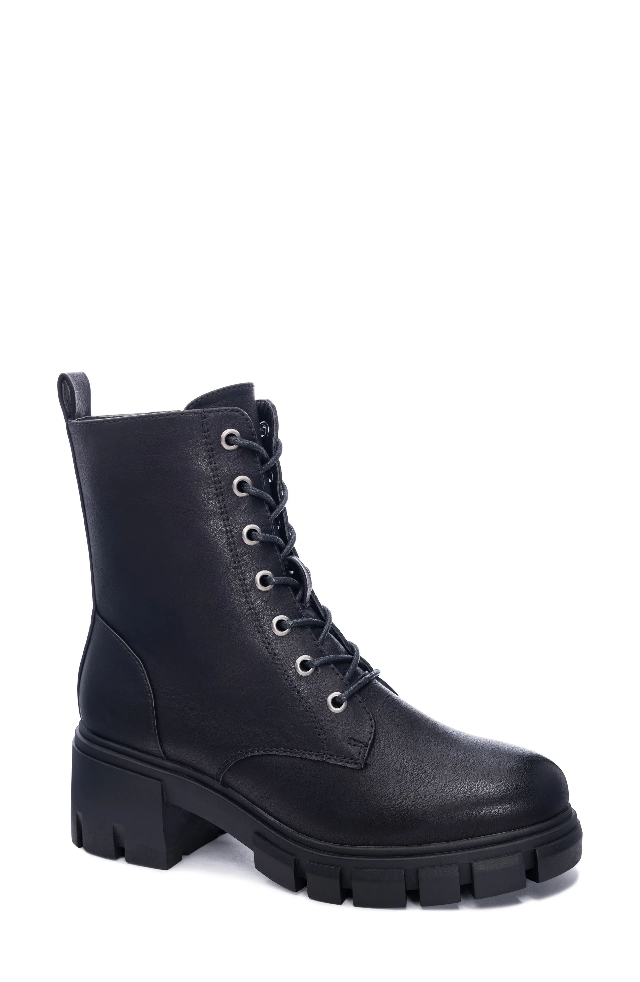 Dirty Laundry Newz Combat Boot in Black Smooth at Nordstrom, Size 9.5 | Nordstrom