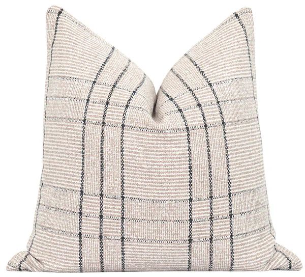 Hilda Natural Plaid Pillow | Land of Pillows