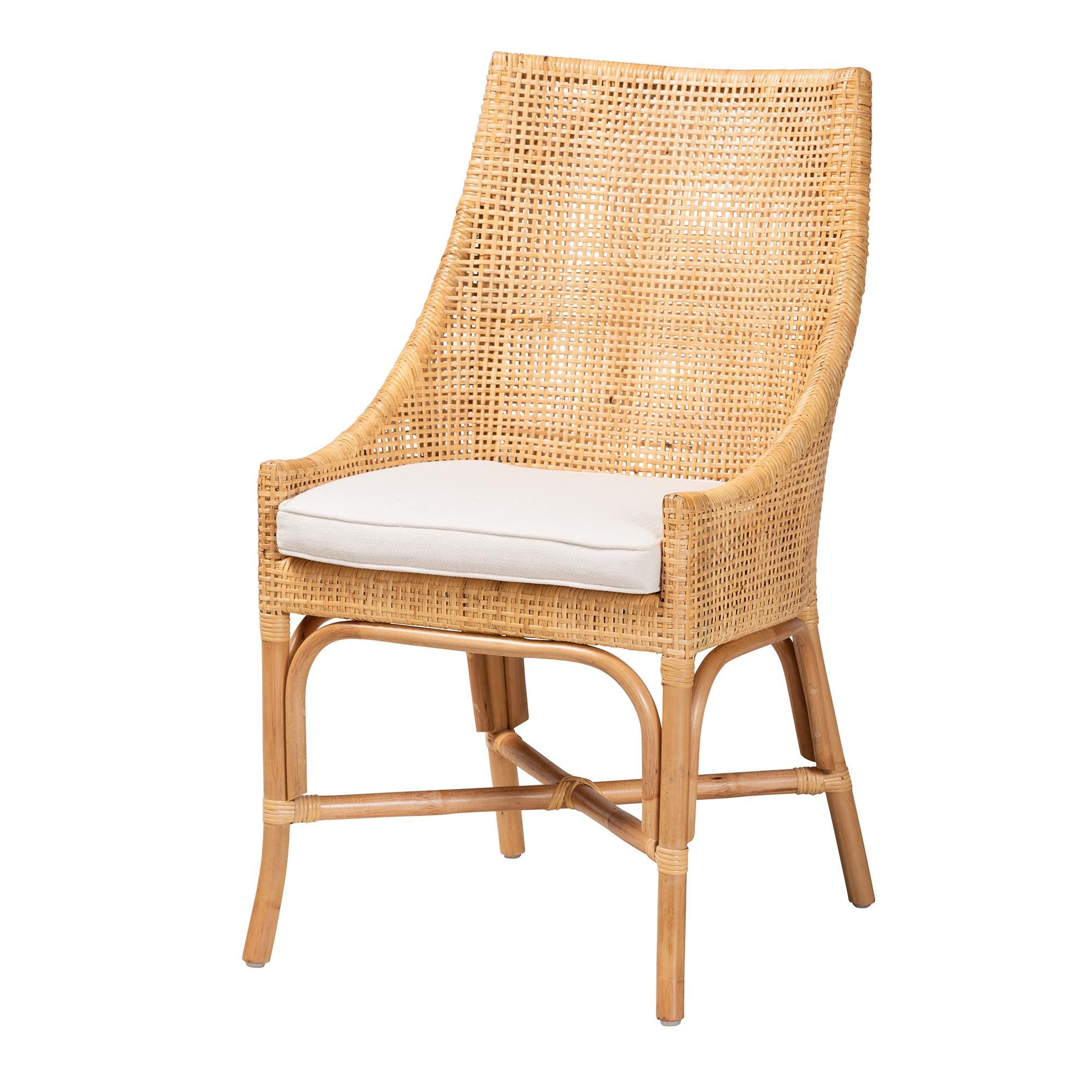 bali & pari Bella Modern Bohemian Natural Brown Rattan Dining Chair | Walmart (US)