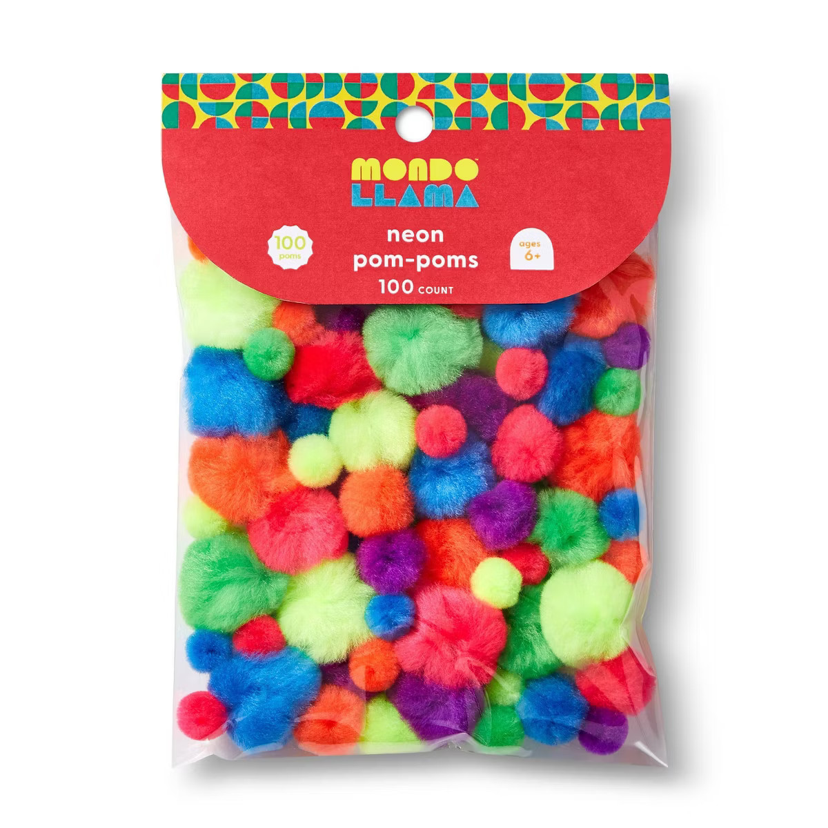 100ct Neon Pom-Poms - Mondo Llama™ | Target