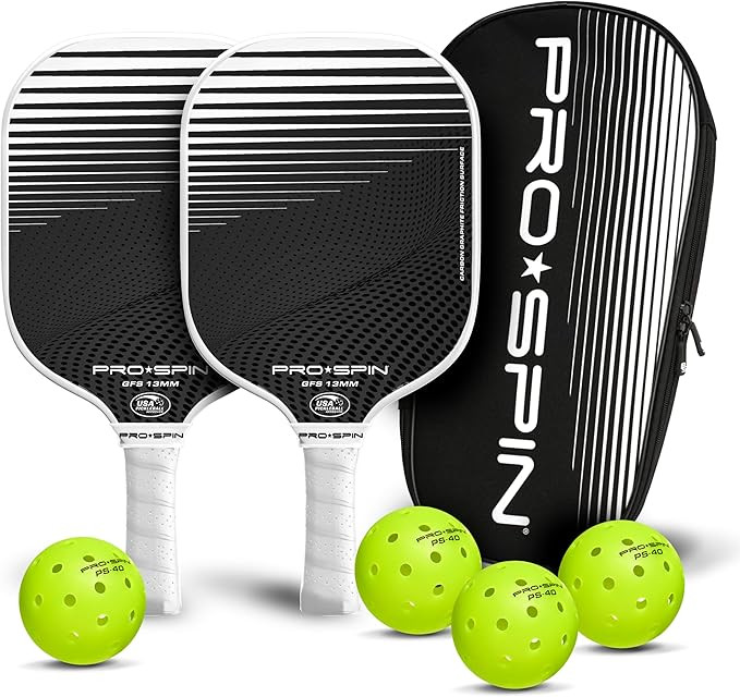 PRO SPIN Carbon Fiber Pickleball Paddles Set of 2 or Single | Lightweight Pickleball Set with Ind... | Amazon (US)