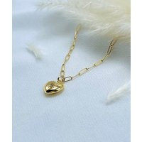 Gold Heart Necklace, Love Puffy Evil Eye Love Small Gift For Women | Etsy (US)