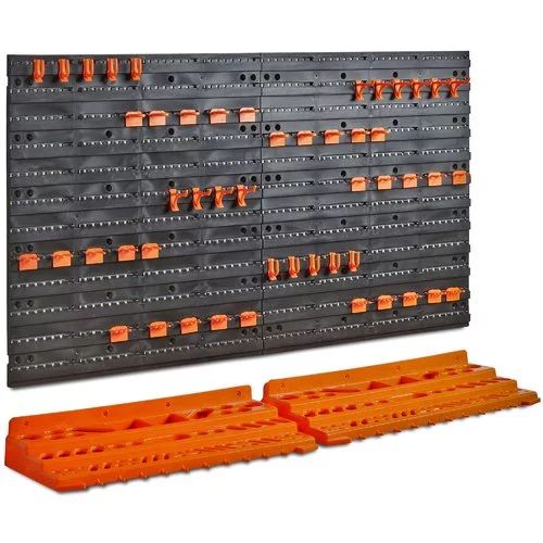 VonHaus 50 Piece Wall Mounted Plastic Pegboard and Shelf Tool Organizer 21'' H x 37.7'' W Kit - W... | Walmart (US)