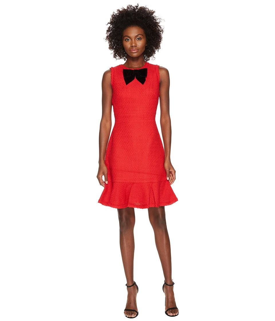 Kate Spade New York - Ruffle Tweed Dress (Charm Red) Women's Dress | Zappos