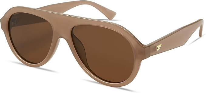 VANLINKER Retro Aviator Polarized Sunglasses for Men Women Trendy 70s Vintage Plastic Frame Sun G... | Amazon (US)