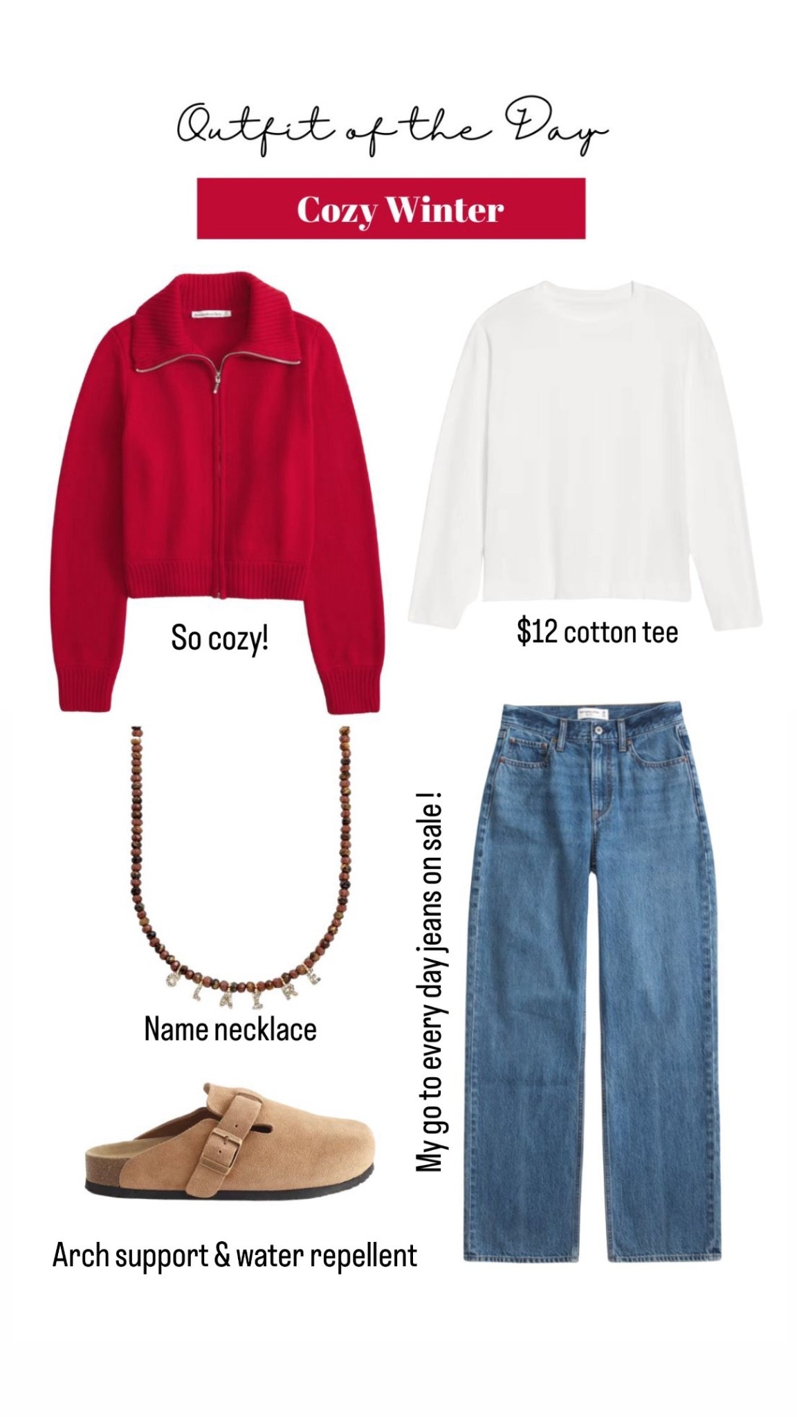 Comfy and cute winter casual outfit
Go to every day jeans 25% off 
25 short 
$12 cotton tee
Birkenstocks on a budget with arch support and water repellent 


#LTKSaleAlert #LTKPetite #LTKSeasonal