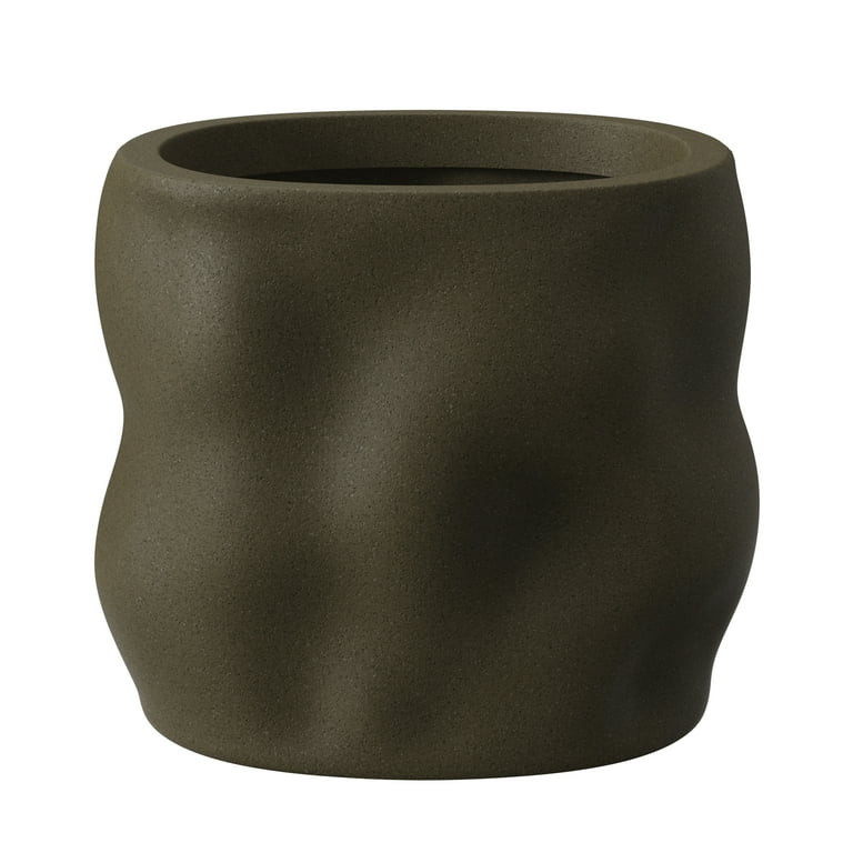 Better Homes & Gardens Mallory 8 inch Resin Planter Brown with Elegance Design for Flowers, Succu... | Walmart (US)