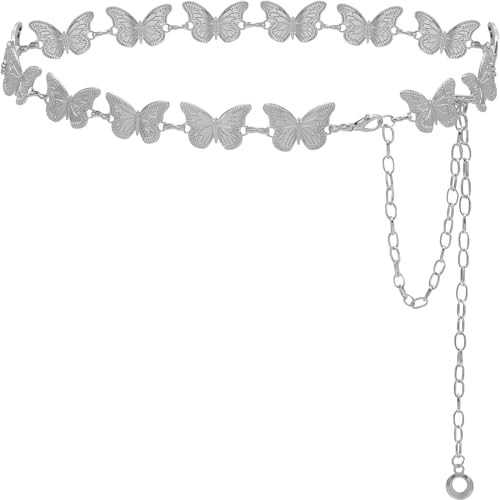 Waist Chain Belts Women Girls Metal Belly Link Adjustable Waist Belt for Jeans and Dress | Amazon (US)