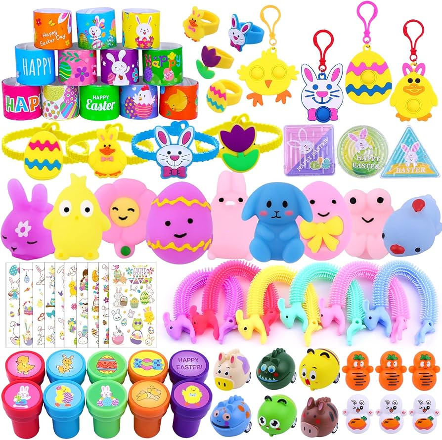 XOYTN XIMISHOP 73PCS Easter Party Favors Assortment Bulk, Easter Egg Fillers Basket Stuffers Clas... | Amazon (US)