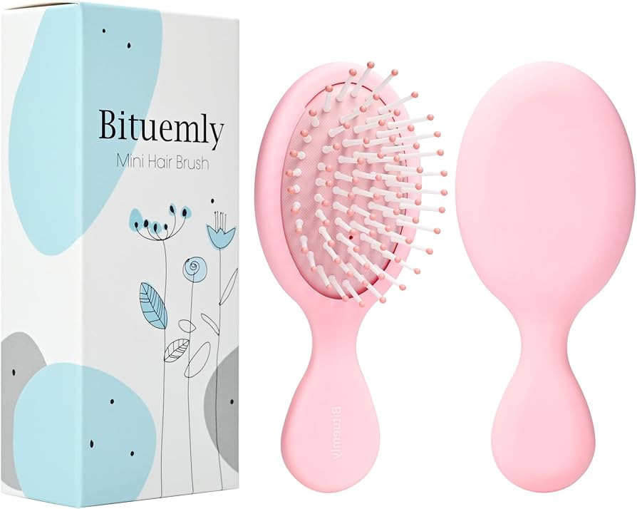 Mini Hair Brush, Detangling Hairbrush for Dry and Wet Hair, Small Size Travel Detangler Brush for... | Amazon (US)