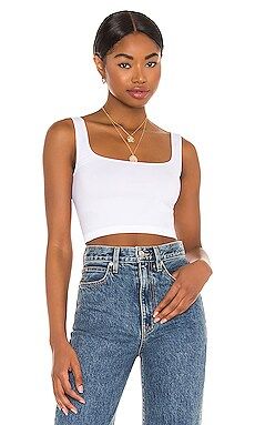 Free People Scoop Neck Crop Top in White from Revolve.com | Revolve Clothing (Global)