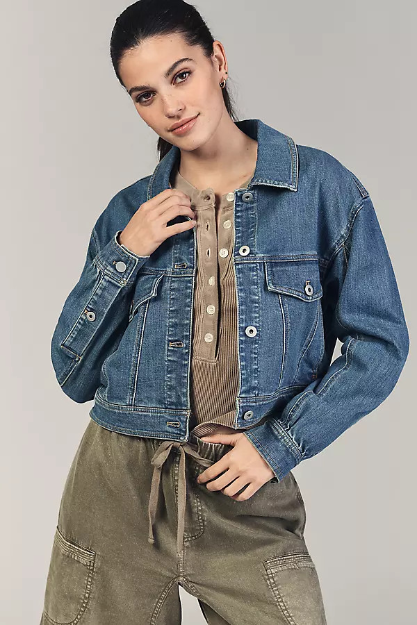 The Weston Denim Boyfriend Jacket by Pilcro: Crop Edition | Anthropologie (US)
