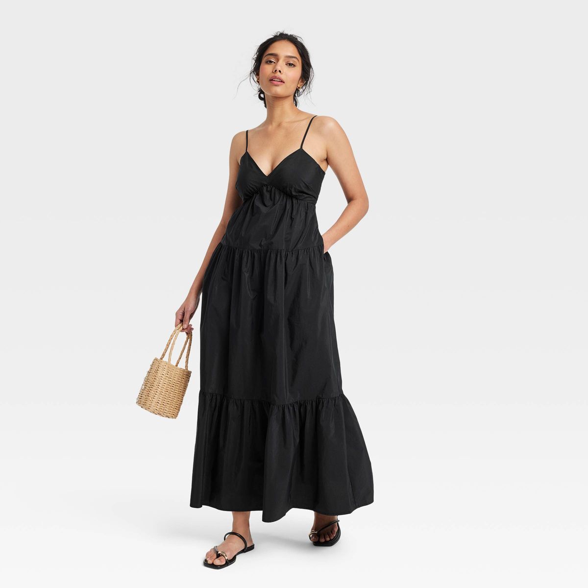 Women's Maxi Sundress - A New Day™ Black XS | Target