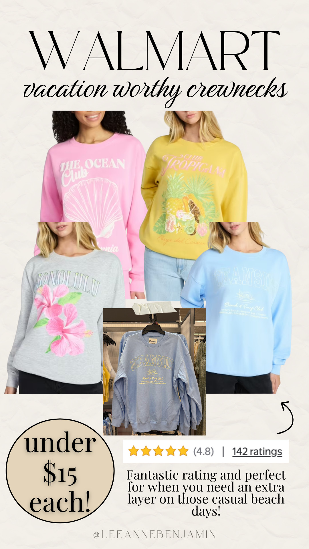 under $15 crewnecks at Walmart! 

 #LTKmomlife #LTKSaleAlert #LTKTravel