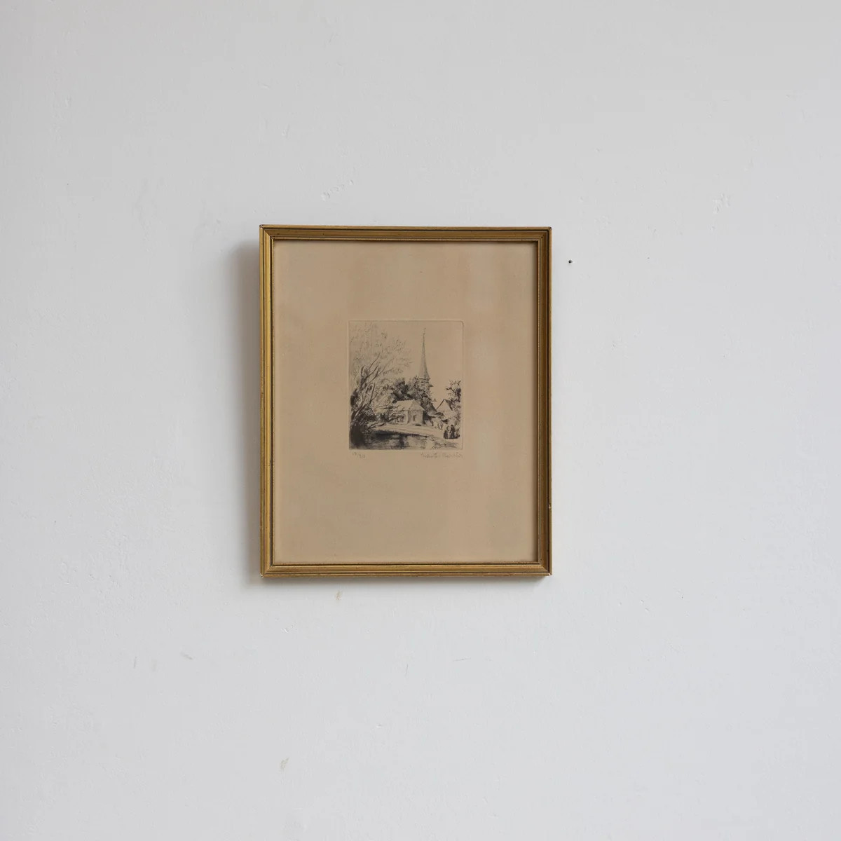 Petite Etching with Chapel | Bersier - art - elsie green | Elsie Green US