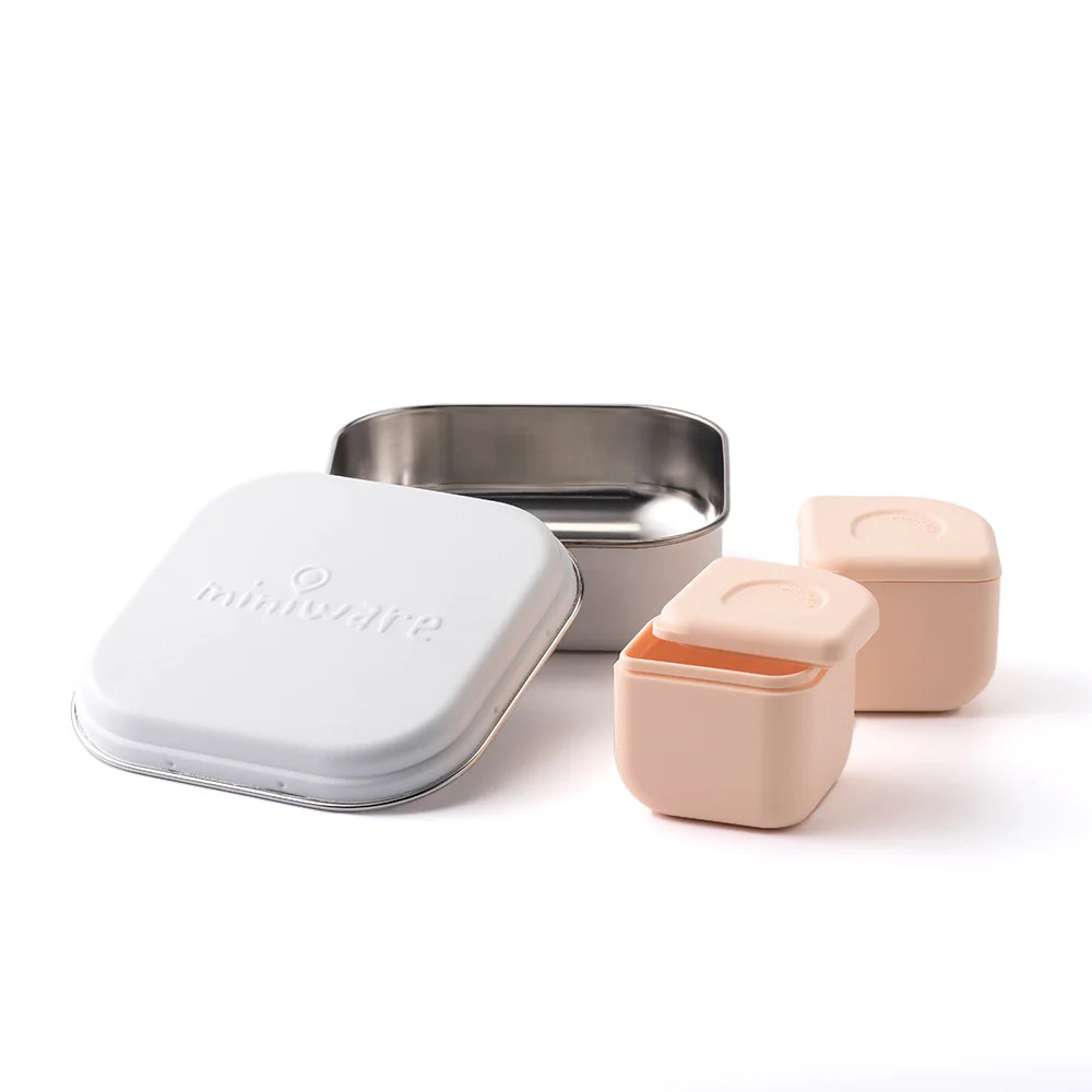 GrowBento: All Ages Bento Box - Snow + Peach | Miniware | Miniware