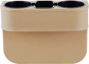 IOKSCTER Car Cup Holder Organizer with PU Leather,Front Between Seat Gap Filler,Seat Cup Cell Pho... | Amazon (US)