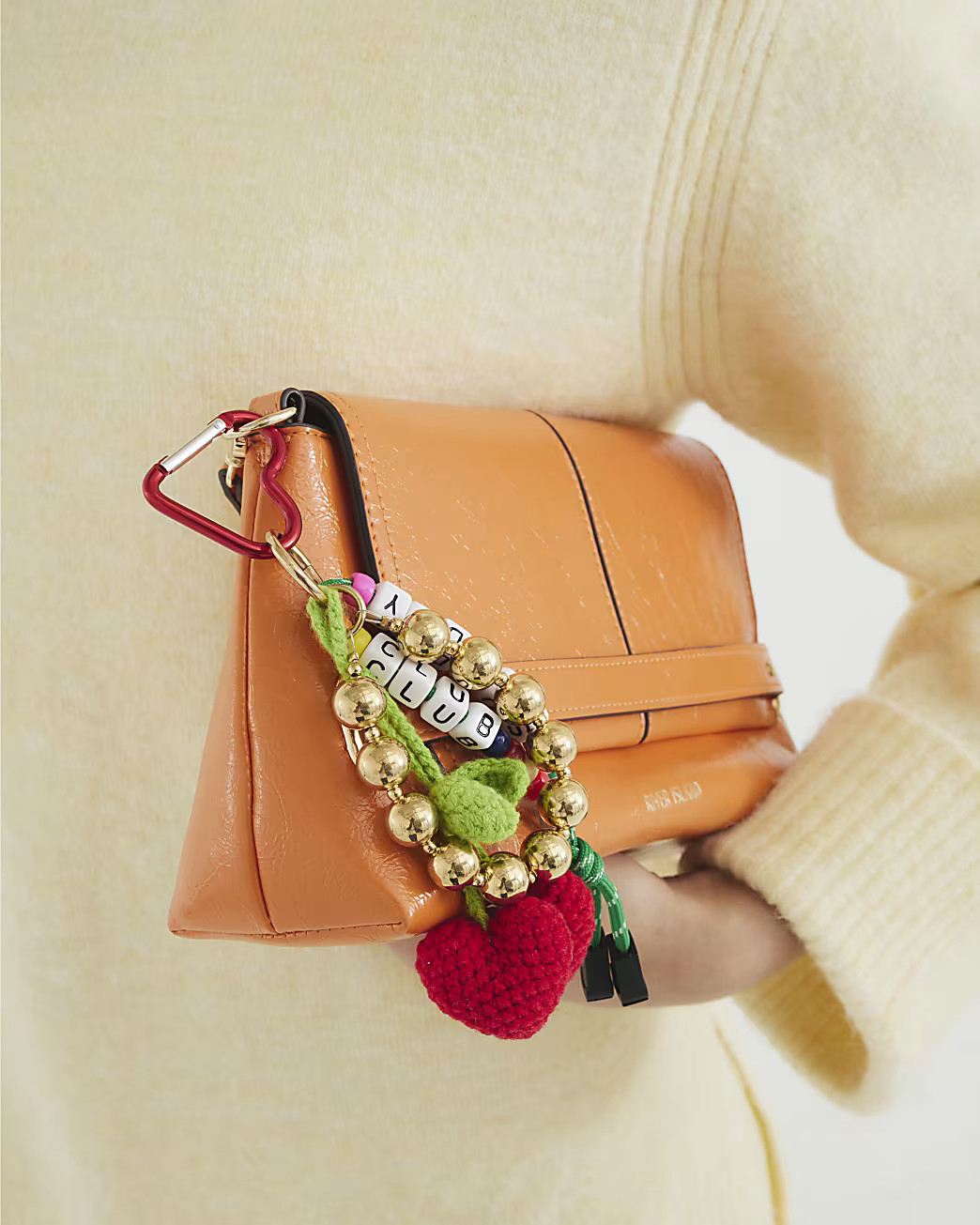 Red Cherry Charm Keyring | River Island UK & IE
