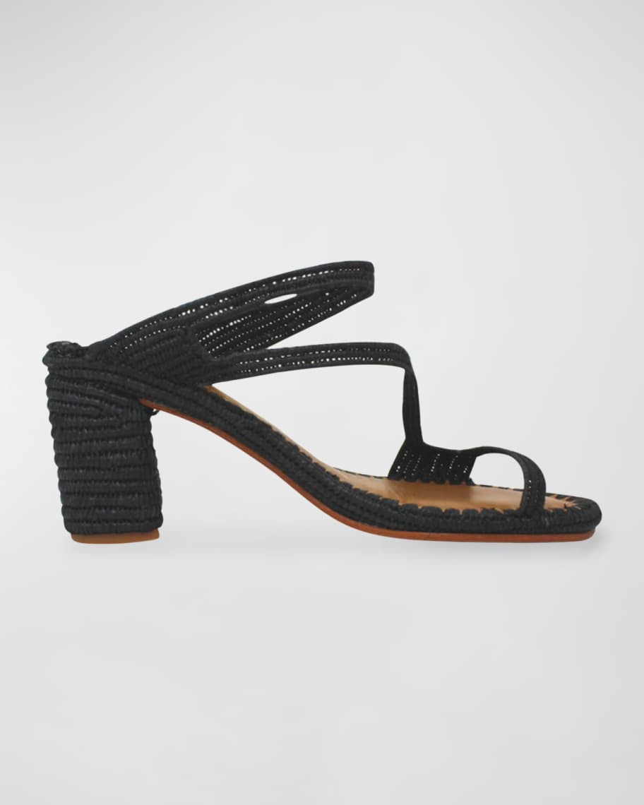 Carrie Forbes Salah Woven Raffia Sandals | Neiman Marcus