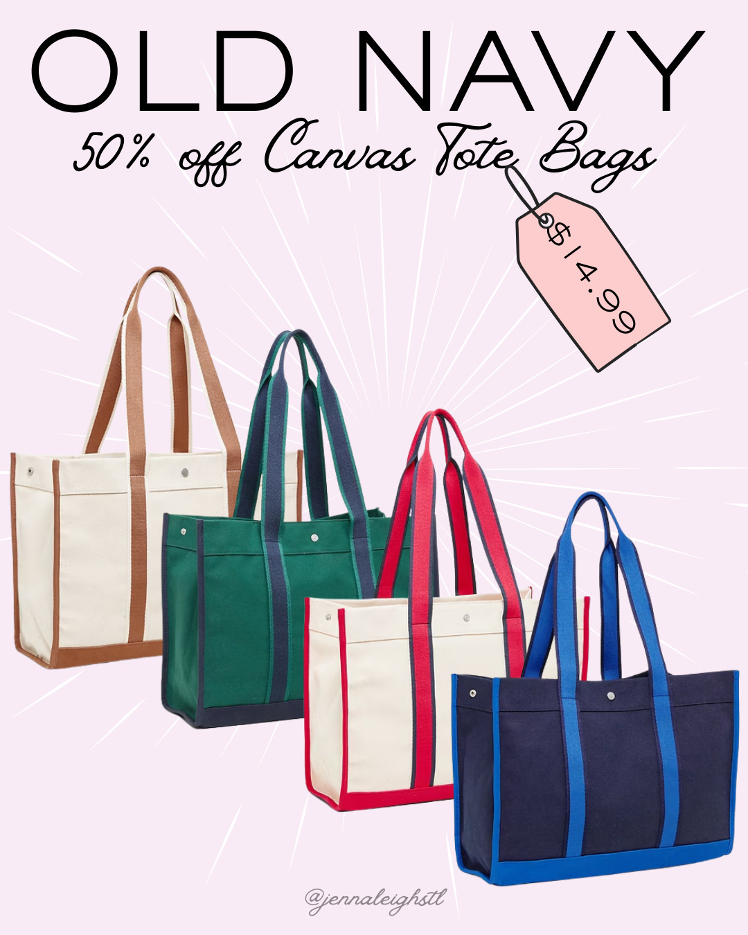 These Old Navy Large Canvas Tote Bags are 50% off, making them just $14.99 right now. 

 #LTKSaleAlert #LTKWorkwear #LTKTravel