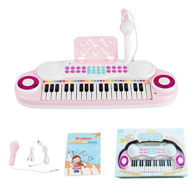 Costway 37-Key Toy Keyboard Piano Electronic Musical Instrument BluePink | Target