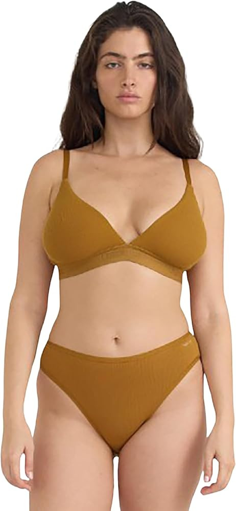 Organic Basics Women's Core Wirefree Ribbed Cotton Triangle Bralette | Amazon (US)