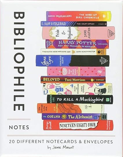 Bibliophile Notes: 20 Different Notecards & Envelopes (Bookish Gifts, Literary Stationery by Jane... | Amazon (US)