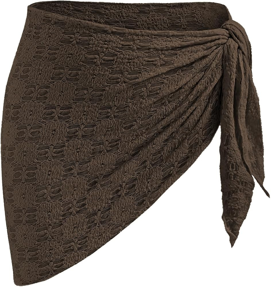 ZAFUL Sarong Coverups for Women Beach Vacation Fishnet See Thru Tie Side Bathing Suit Cover Up Mi... | Amazon (US)