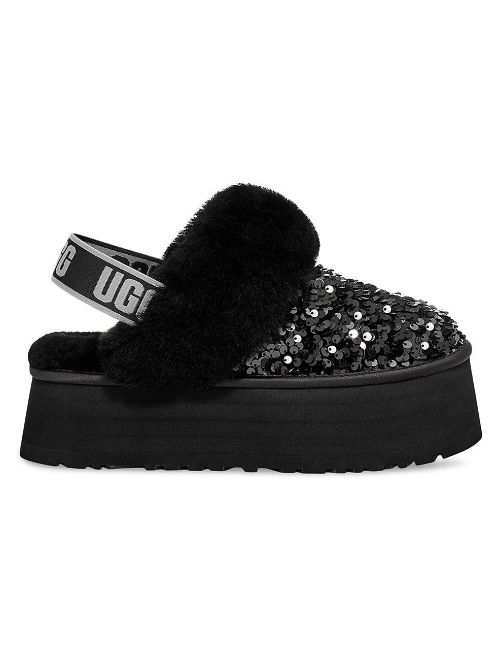 Echinacea Funkette Chunky Sequin Suede Platform Slippers | Saks Fifth Avenue