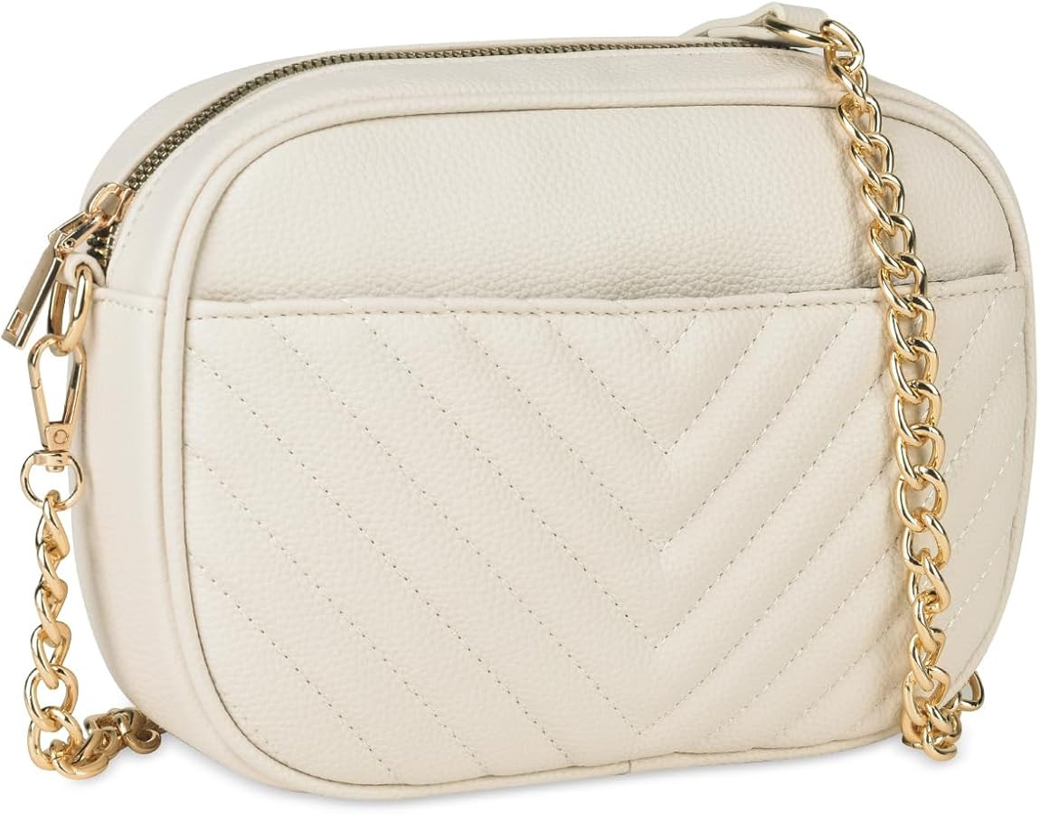 Rexmore Phone Crossbody Bag with Chain Strap, Lightweight Vegan Leather Shoulder Purse for women | Amazon (US)