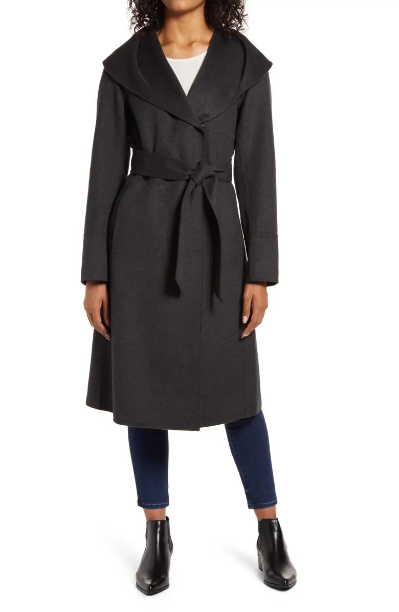 Shawl Collar Wool Blend Wrap Coat | Nordstrom