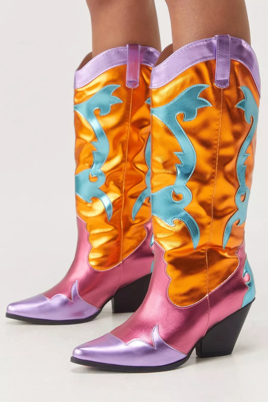 Muti Metallic Western Boot | Nasty Gal US
