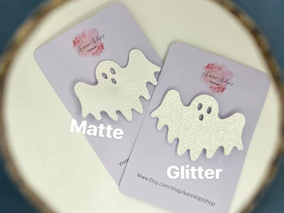 Glitter/Matte Ghost Bow Hairclips, Girl Hair Bows, Girl Hair Accessories, Ghost Bows, Halloween B... | Etsy (US)