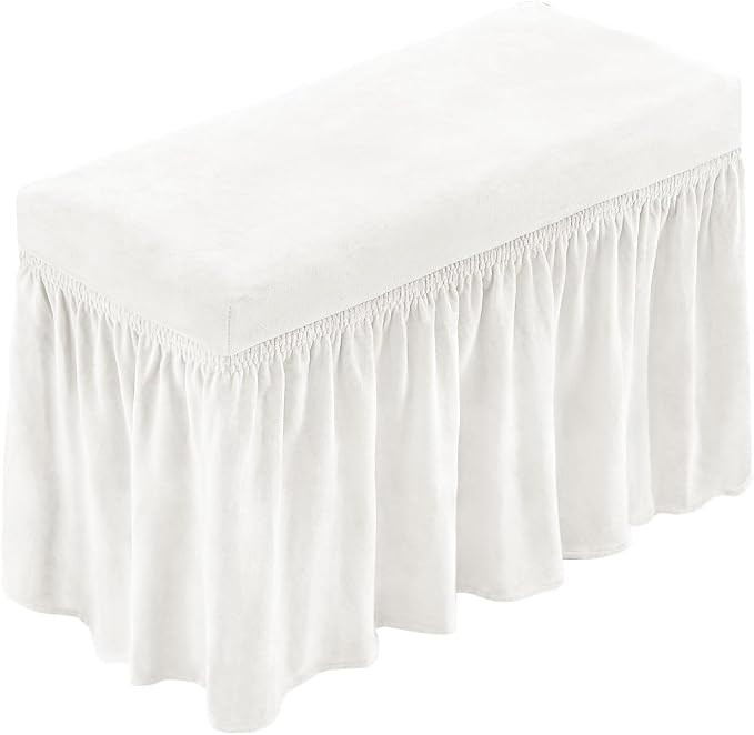 NICEEC Spandex Stretch Piano Bench Cover with Skirt Removable Ottoman Cover Rectangular Washable ... | Amazon (US)